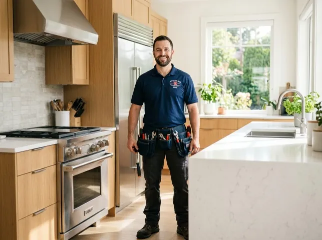Appliance Repair Hero technician in a Bloomfield, NJ kitchen after an appliance repair